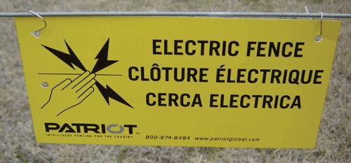 (image for) Sign Warning "electric Fence"