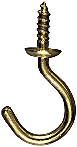 (image for) Cup Hook 1-1/4" Brass 2/Cd
