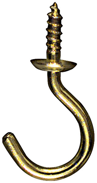 (image for) Cup Hook 7/8" Brass 5/Pk