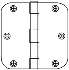 (image for) Hinge 5/8"rd 3-1/2" Satin Brs