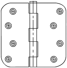 (image for) Hinge 5/8"radius 4" Satin Brs