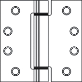 (image for) Hinge 4" Brass Sq Adj Spring