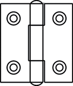 (image for) Hinge 1-1/2" Zinc Lt Nrrw Nrp