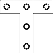 (image for) T Plate 3" Zinc 2/Cd