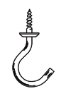 (image for) Safety Cup Hook Brs 7/8" 2/Cd