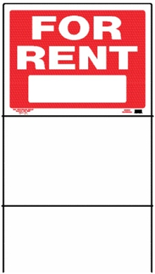 (image for) Sign 18x24 'For Rent' W/Frame
