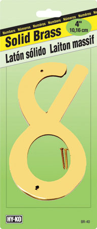 (image for) Number 4" #8 Solid Brass