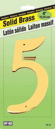 (image for) Number 4" #5 Solid Brass