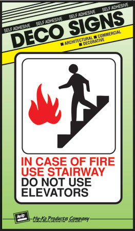 (image for) Sign "in Case Of Fire" Hd Plas