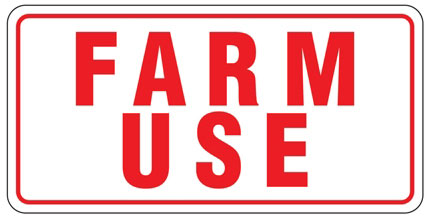 (image for) Sign "farm Use" 6" X 12" Alum