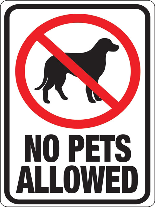 (image for) Sign "no Pets Allowed"