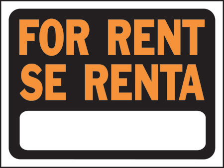 (image for) Sign For Rent Bilingual