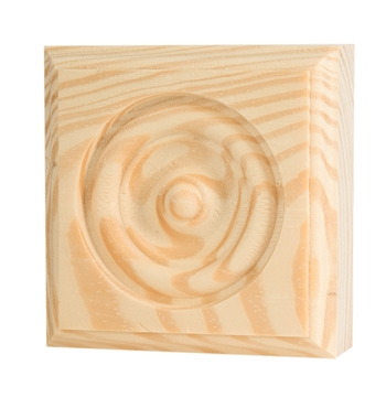 (image for) Rosette Block 2-3/4x2-3/4 Pine