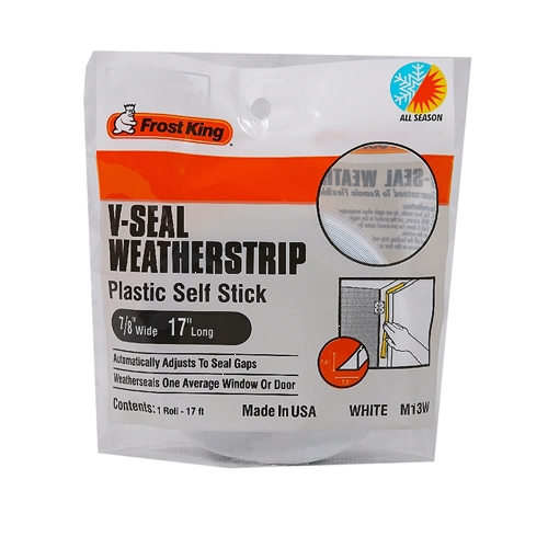 (image for) Weatherstrip 7/8"x17'Vseal Wht