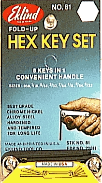 (image for) Hex Key Set 8-Pc Eklind Foldup