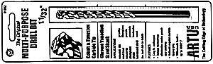 (image for) Drill Bit 3/16x3"multi-Purpose