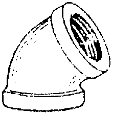 (image for) Fittings: Elbows, 45 Deg, Galv Pipe