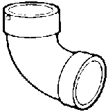 (image for) Long Elbow 3" 90 Pvc/Dwv