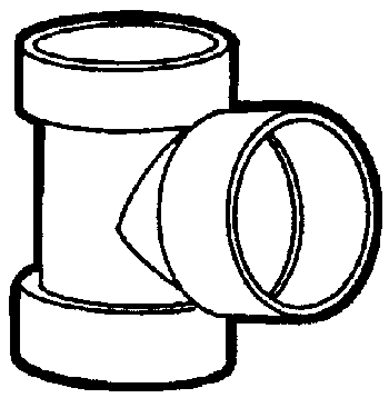 (image for) Tee 4" Bull-Nose Pvc-Sdr