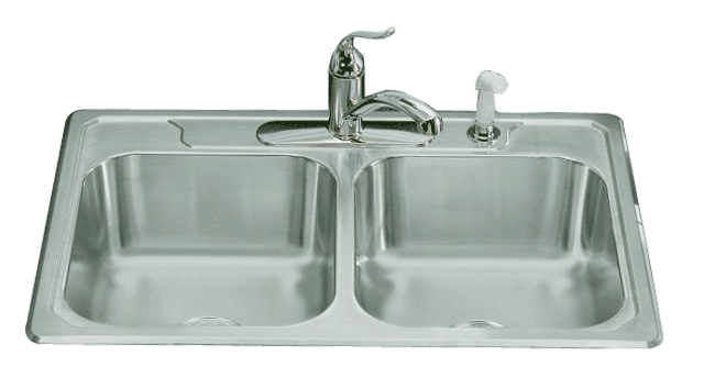 (image for) Sink Kitchen 2-Bowl Ss 7" Deep