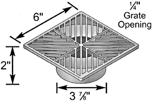 (image for) Grate 6" Square Black