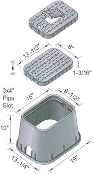 (image for) Valve Box 10x15x10" W/Cover