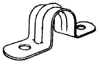(image for) Pipe Strap 3/8" 2-Hole Galv