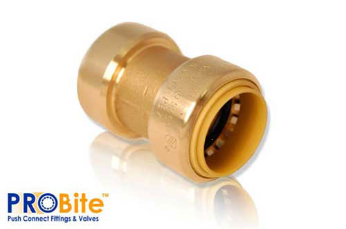 (image for) Coupling Brass Push Fit 1/4"lf