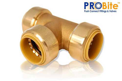 (image for) Tee Brass Push Fit 1/4 Lf