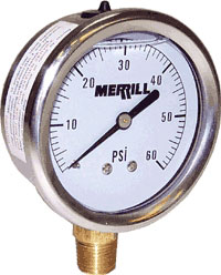 (image for) Gauge 0-100 Psi Liquid Fill Nl