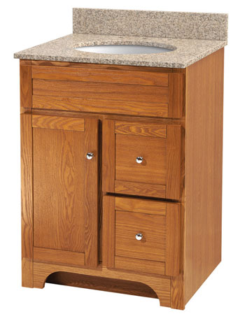 (image for) Vanity 24x21 Med Oak 1dr 2dwr