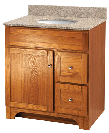 (image for) Vanity 30x21 Med Oak 1dr 2dwr