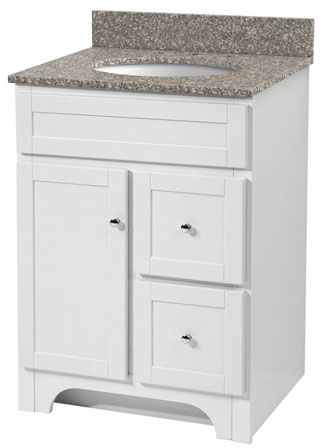 (image for) Vanity 24x21 White 1dr 2drw