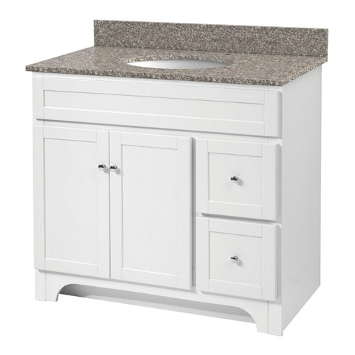 (image for) Vanity 36x21x34 White 2dr 2drw