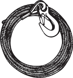 (image for) Winch Cable 3/16"x25' W/Hook