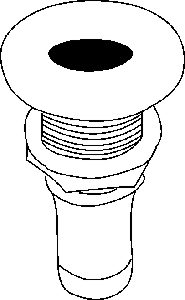 (image for) Connector 5/8"thru-Hull Wht