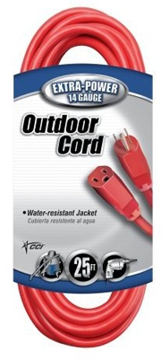 (image for) Ext.Cord 25' 14/3 Sjtw Red