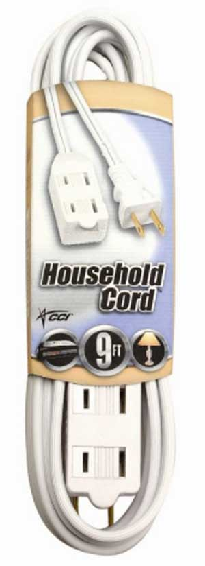 (image for) Ext.Cord 9' Cube Tap White