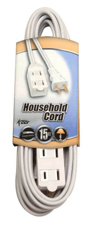 (image for) Ext.Cord 15' Cube Tap White
