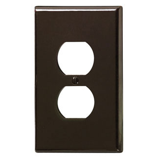 (image for) Plate Duplex-Outlet Brown