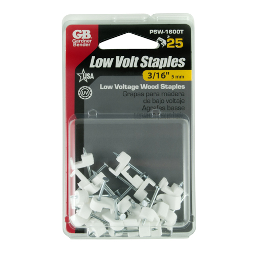 (image for) Staple 1/4"coaxial Wht Plastic
