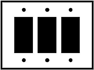 (image for) Plate 3-Gang Decorator White