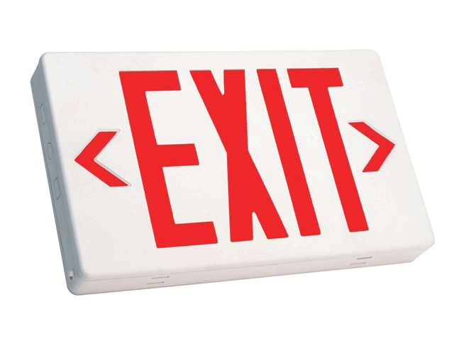 (image for) Exit Light W/Bat B/Up Red Led