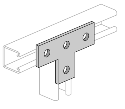(image for) Strut 4-Hole Tee Plate