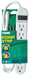 (image for) Power Strip 6-Outlet W/3'Cord