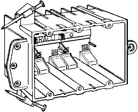 (image for) Box Pvc 3-Gang Nail-On Switch