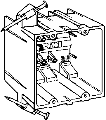 (image for) Box Pvc 2-Gang Nail-On Switch