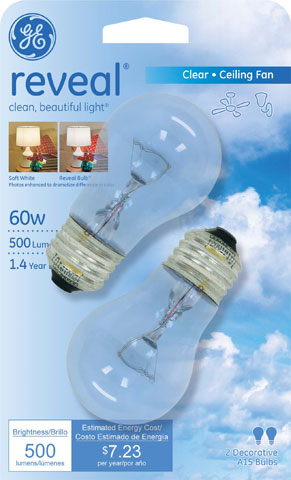 (image for) Ceiling-Fan Bulb 60w Revl Clr