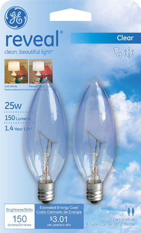 (image for) Bulb 25w Chandelier Reveal Clr