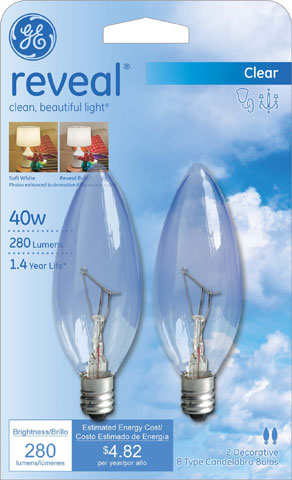(image for) Bulb 40w Chandelier Reveal Clr
